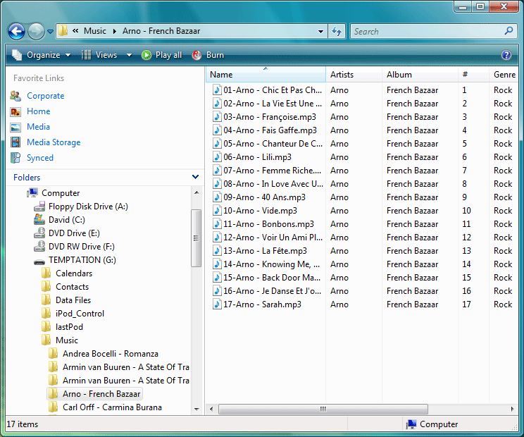 iPod Windows Explorer