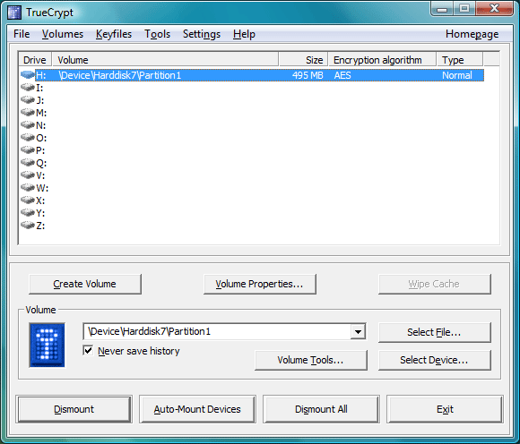 TrueCrypt Mount