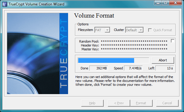 TrueCrypt Formatting