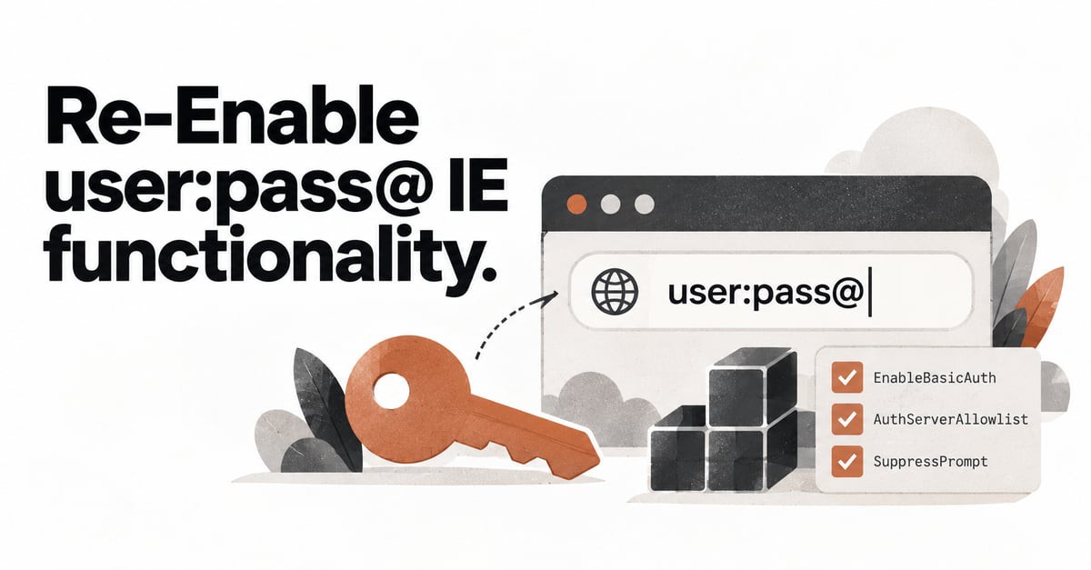 Re-Enable user:pass@ IE Functionality