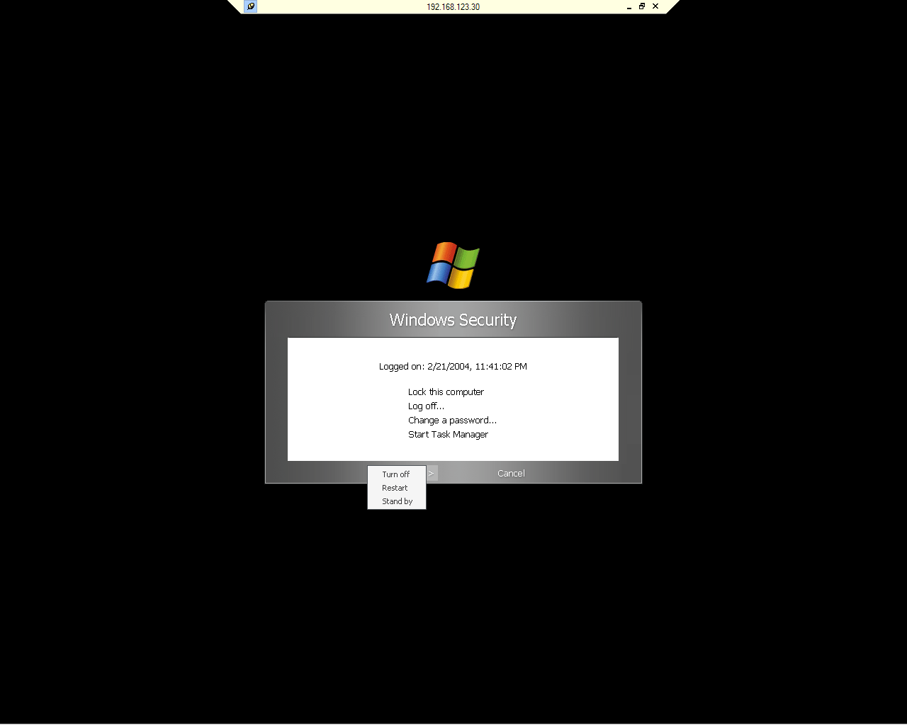 Longhorn Ctrl-Alt-Del screen
