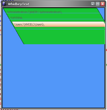 Skewed ListBox with AngleX showing stray blue lines