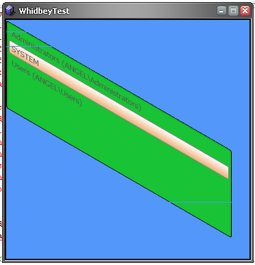 Skewed ListBox with AngleY showing stray blue lines