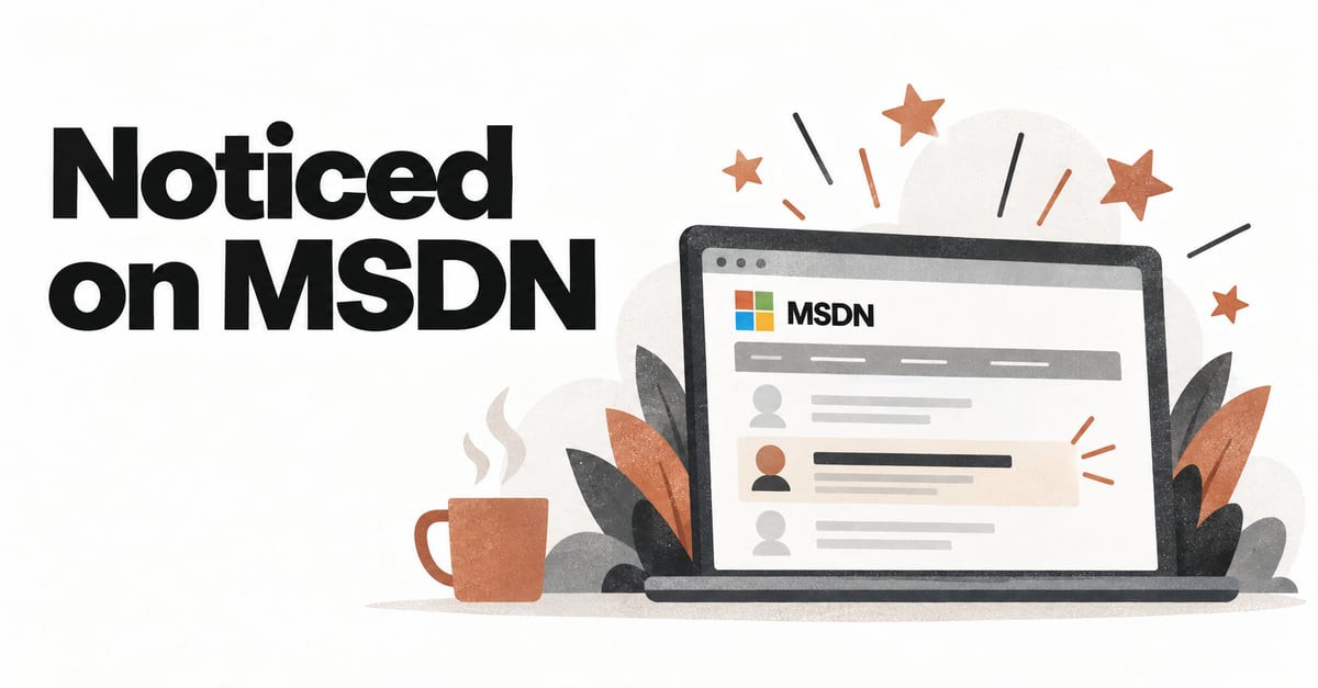 Noticed on MSDN