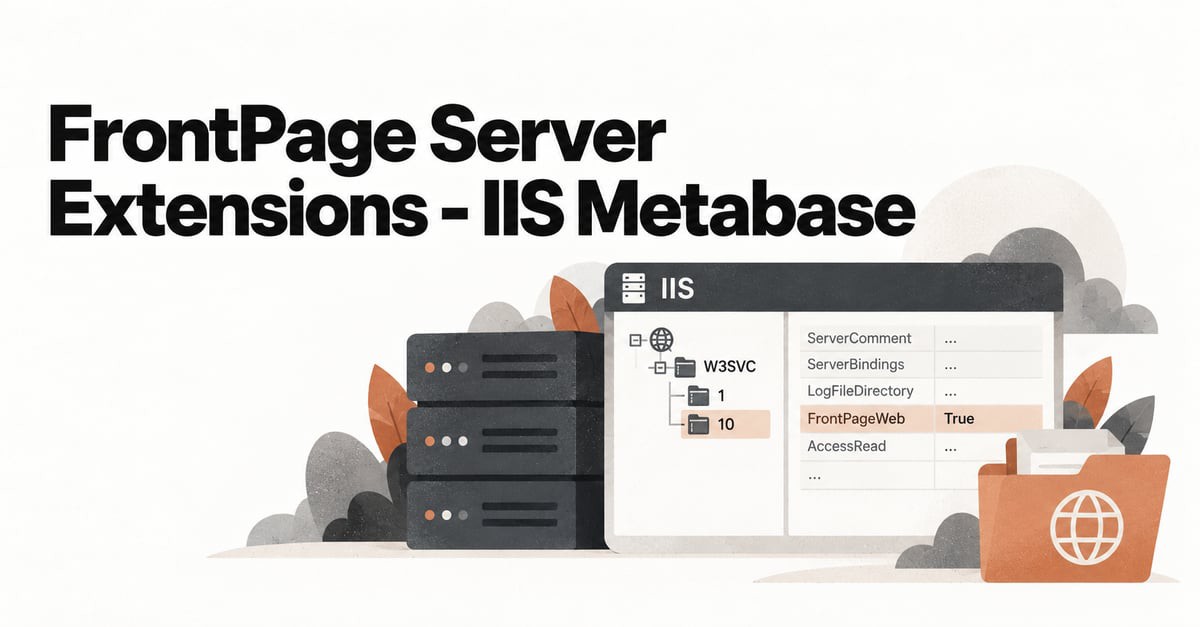 FrontPage Server Extensions and the IIS Metabase