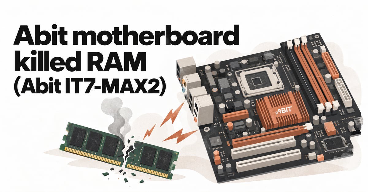 Abit Motherboard Killed RAM (Abit IT7-MAX2)