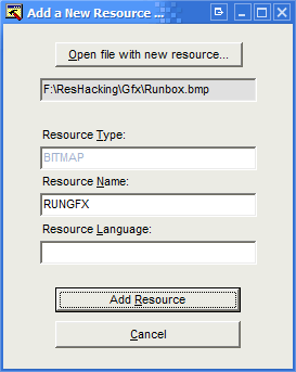 Adding the RUNGFX bitmap