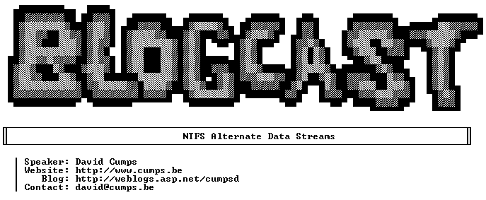 Watch the Alternate Data Streams BlogCast