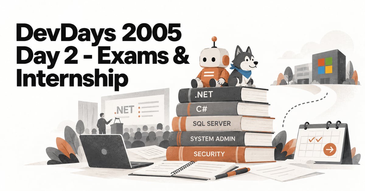 DevDays 2005 Day 2, Exams & Internship