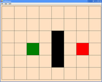 Grid with start point, end point and obstacles