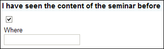 Checkbox field showing an extra field when checked