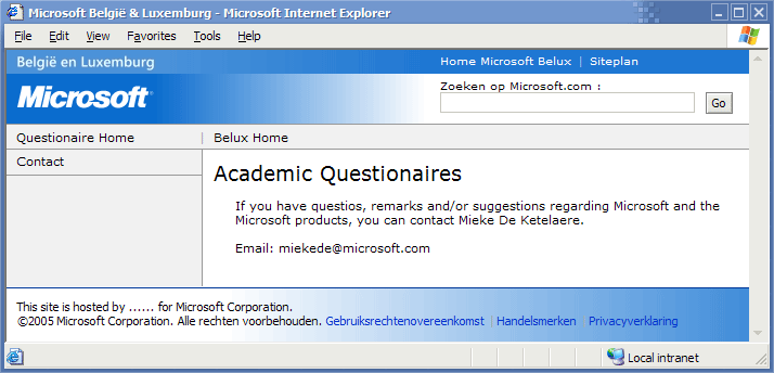Contact page