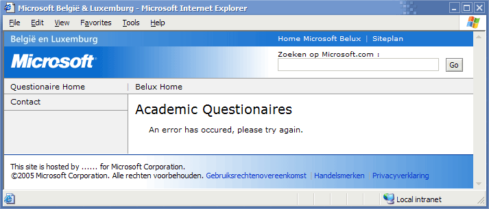 Generic error page