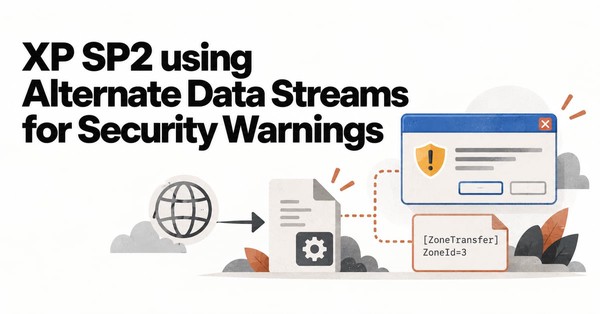 XP SP2 Using Alternate Data Streams for Security Warnings