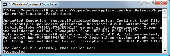 FileLoadException Tampered Assembly
