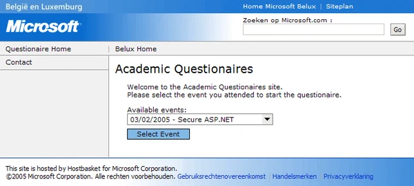 Academic Questionnaires screenshot
