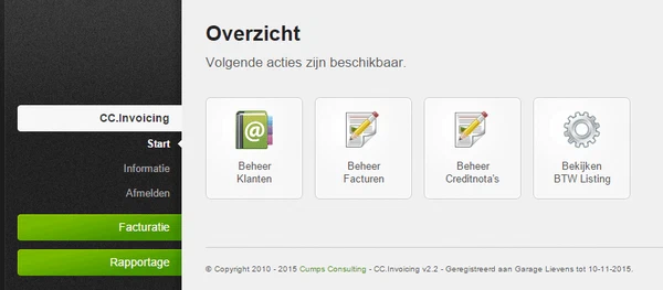 CC.Invoicing screenshot
