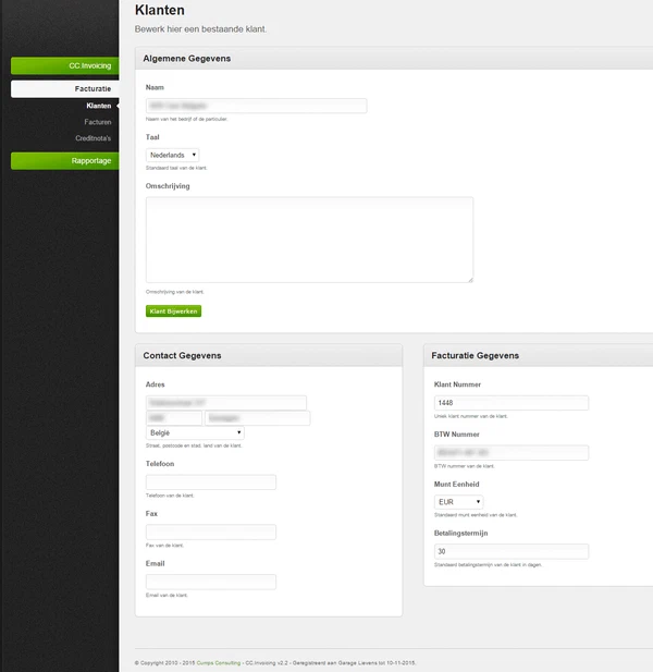CC.Invoicing screenshot