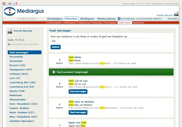 WebTracker screenshot
