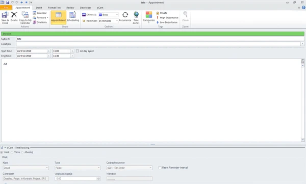 Outlook Time screenshot
