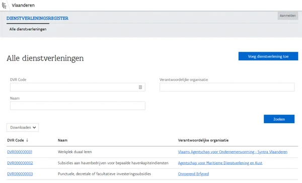 Basisregisters screenshot