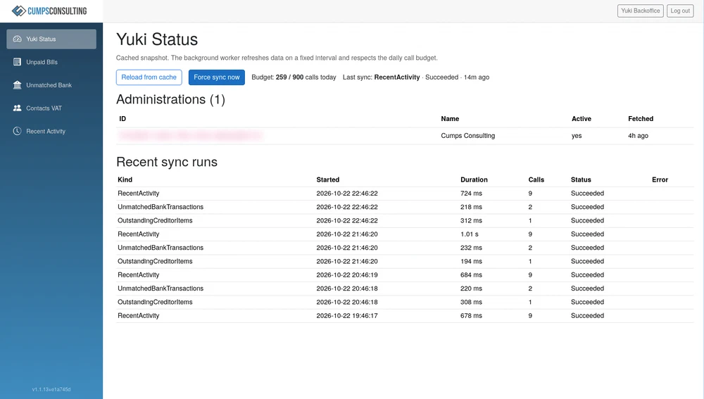 Yuki Dashboard screenshot 1